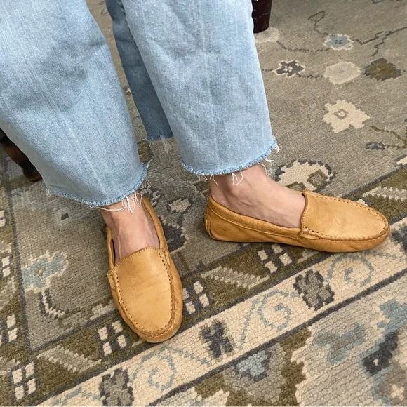 Chocolate Blu natural brown/cognac leather drivers, size 6.5 - Picture 2 of 7